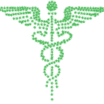medical symbol design with green leaves